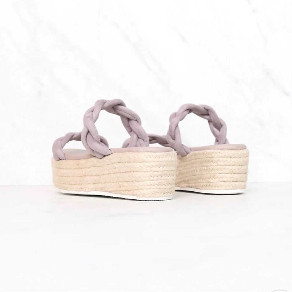 Sbicca Braided Gray/Lilac Espadrille Platform Sandal Size 7.5 - Picture 2 of 8